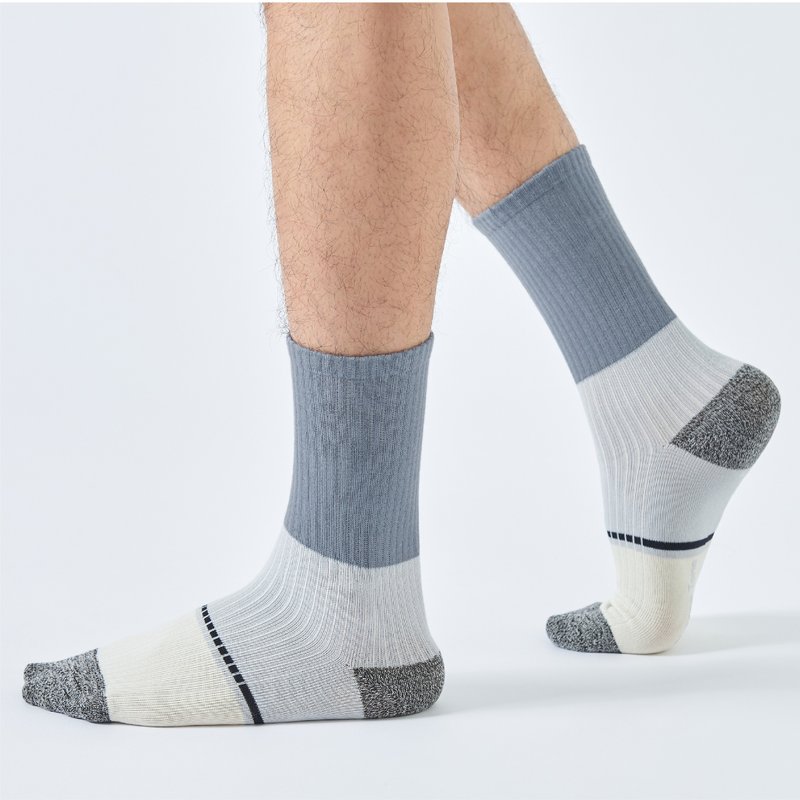 Encyclopedia Antibacterial Mid-Calf Socks - Light Blue (F, XL) - ถุงเท้า - ผ้าฝ้าย/ผ้าลินิน สีน้ำเงิน
