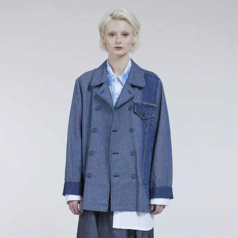 ダブルブレストジャケット - アウター メンズ - コットン・麻 