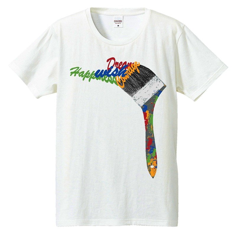 Tシャツ / paint - T 恤 - 棉．麻 白色