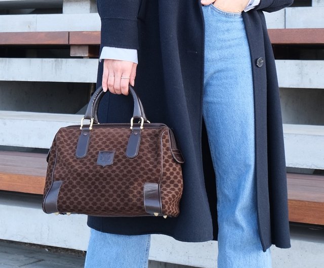 【レア】CELINE セリーヌ　スエード　ブラウン　ボストンバッグ　トリオンフ RARE TO GO 中古 | セリーヌ アルクドゥトリオンフ スエード