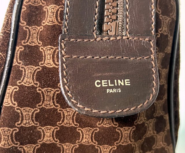 【レア】CELINE セリーヌ　スエード　ブラウン　ボストンバッグ　トリオンフ RARE TO GO 中古 | セリーヌ アルクドゥトリオンフ スエード