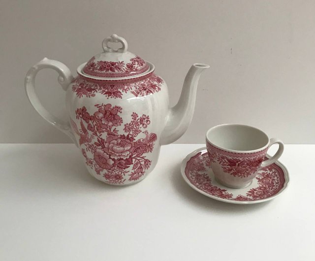 Villeroy and Boch Tea Set Red Fasan - Shop HappyDuckVintage