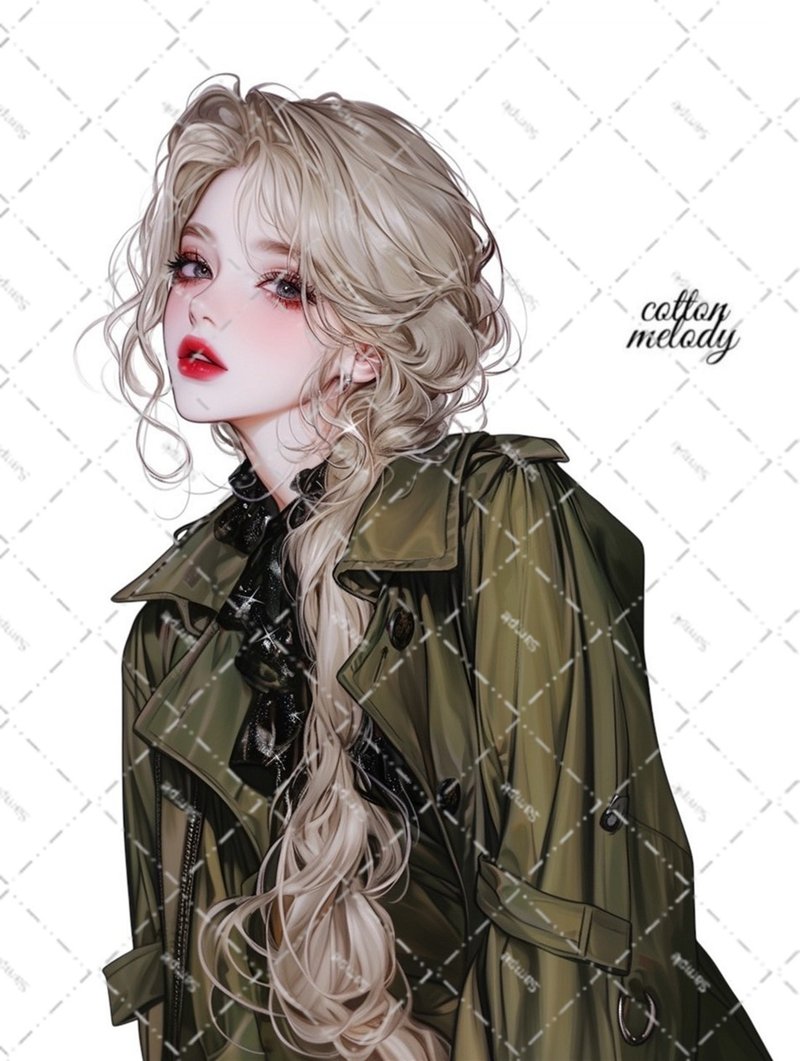 original sticker no.6450 人物ステッカー オリジナルステッカー 人物ステッカー 女の子ステッカー オリジナル人物ステッカー - 貼紙 - 紙 