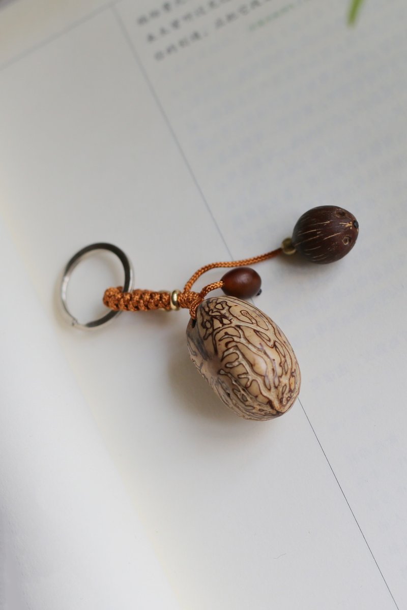 No.8-オリジナルハンドメイド＆植物シェル｜千眼菩提キーホルダー｜一品一品 - チャーム - 寄せ植え・花 多色