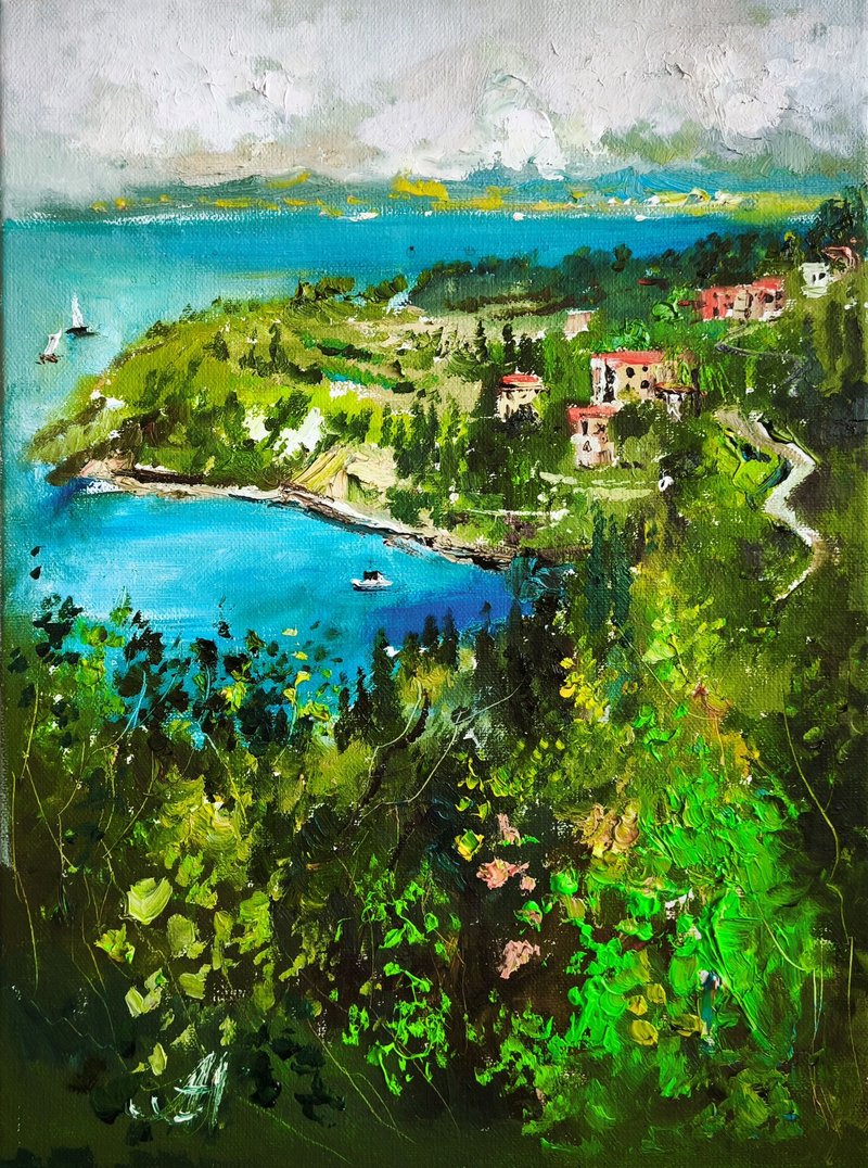晨海。畫布油畫原作。海景。 - 壁貼/牆壁裝飾 - 其他材質 多色