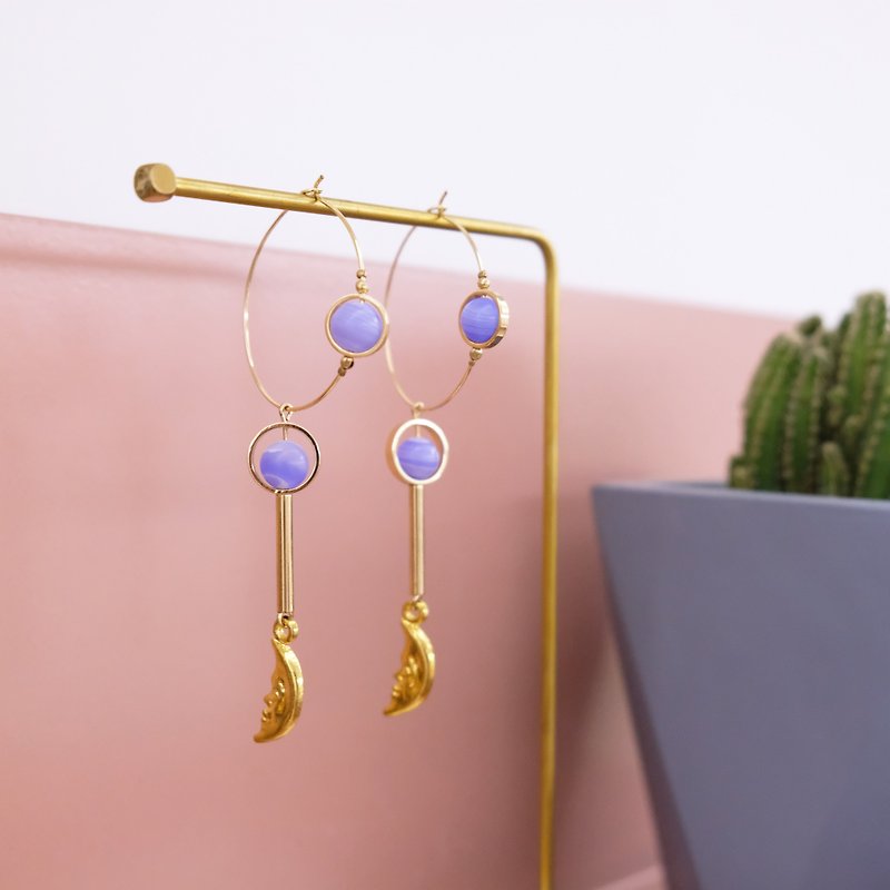 ALYSSA & JAMES-The Moon Collection-Blue agate earrings - Earrings & Clip-ons - Jade Blue