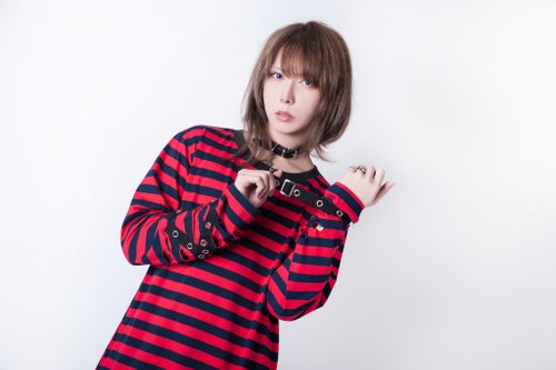 punk visual kei heavy rock cross charm distressed striped