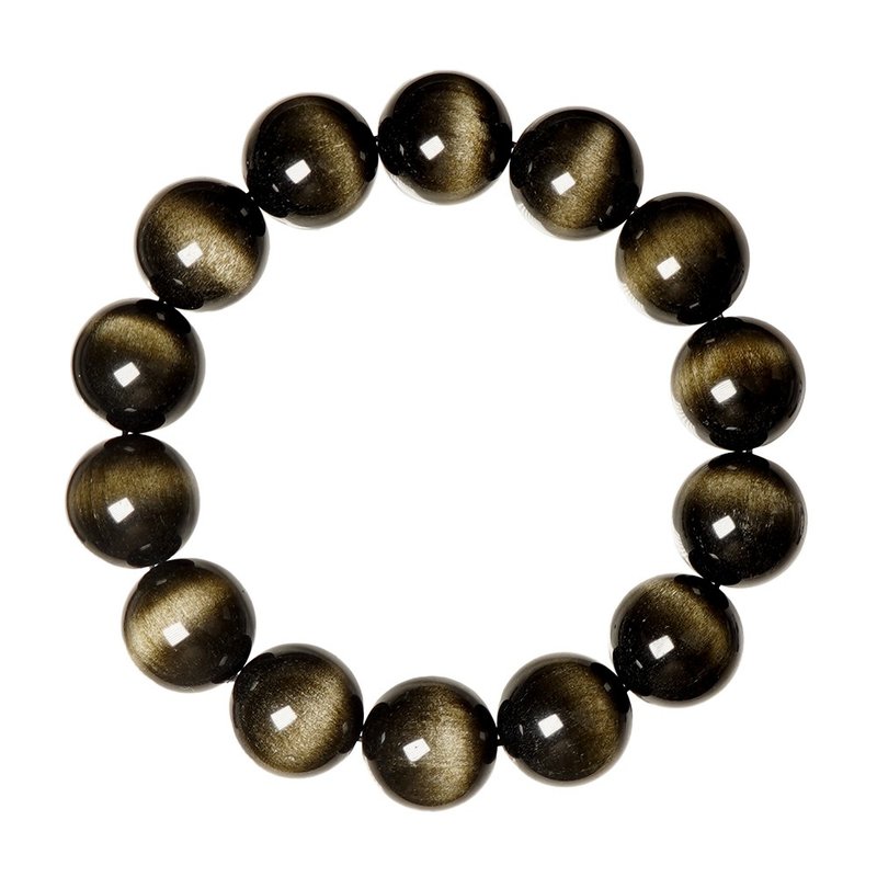 【正佳珠寶】金曜石 超頂級貓眼金曜 15.8-16.2mm 貓眼金曜石手珠 - 手鍊/手環 - 半寶石 多色