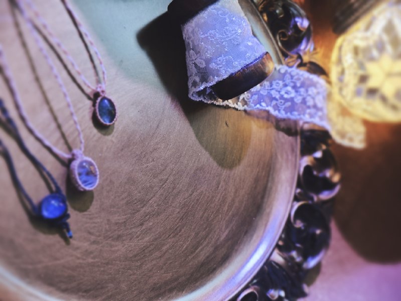 客製 獨特小精緻南美編織頸繩 • 天然水晶晶石 • 礦石 - 項鍊 - 水晶 
