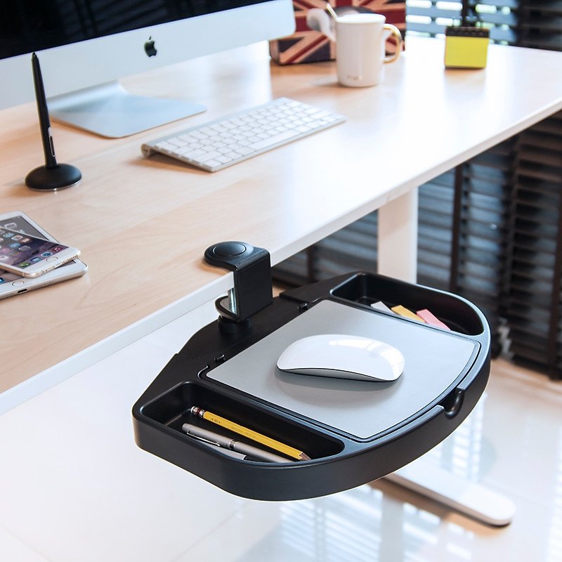 AIDATA love him ergonomic rotatable under-desk stationery storage mouse platform D0-1020 - อุปกรณ์เสริมคอมพิวเตอร์ - วัสดุอื่นๆ สีดำ