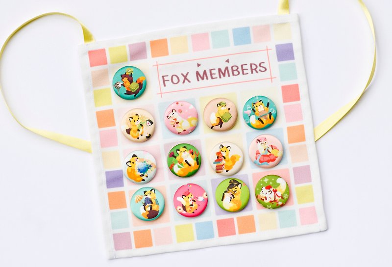 │Fox members│Cloth badge hanging cloth group - เข็มกลัด/พิน - ไฟเบอร์อื่นๆ สึชมพู