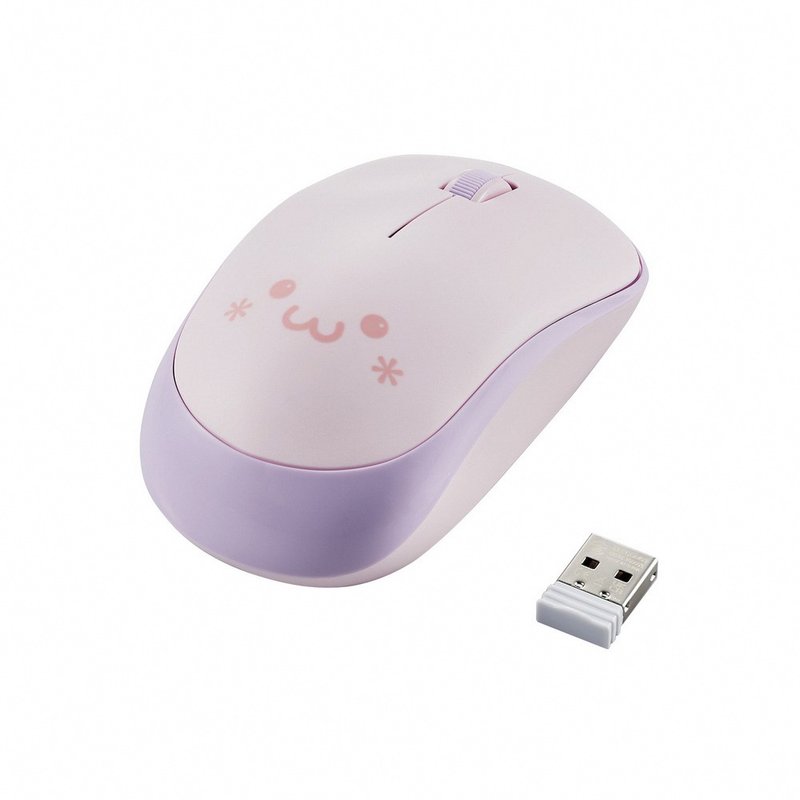 ELECOM 表情無線靜音滑鼠-紫/粉 - 電腦配件 - 塑膠 紫色