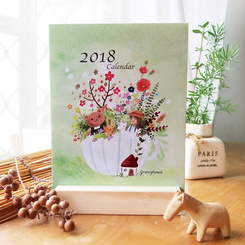 2018 House wooden seat calendar - ปฏิทิน - กระดาษ 