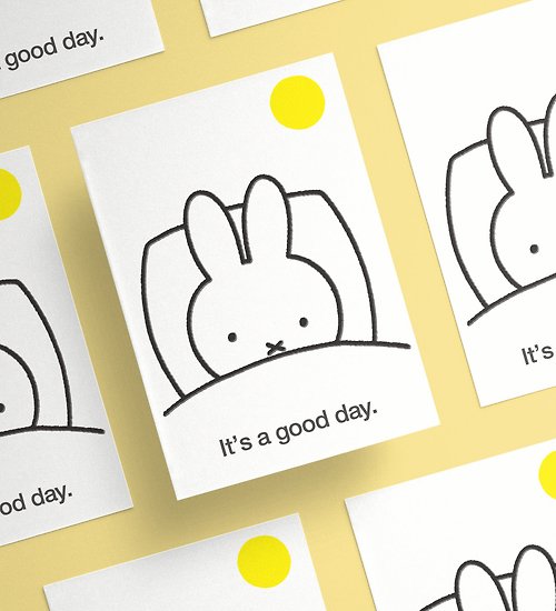 Someday stationery 【Pinkoi x miffy】2024 米飛兔 Miffy文具系列 厚卡明信片太陽