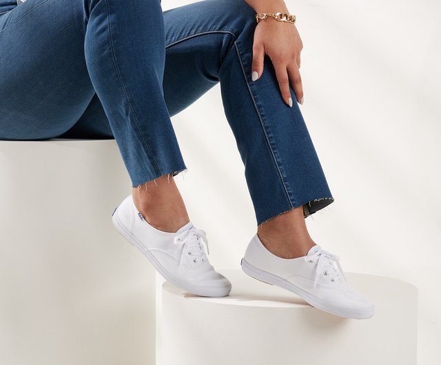 Keds champion white canvas best sale