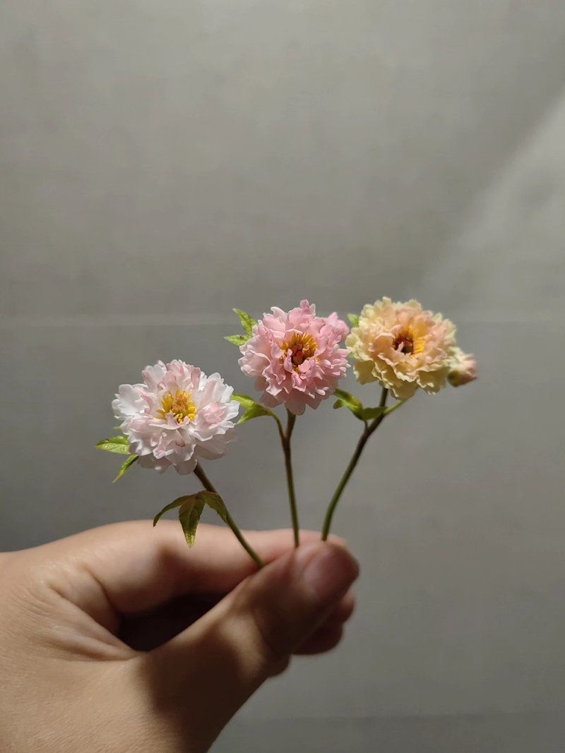 A Peony Flower Miniature Clay - Items for Display - Clay Multicolor