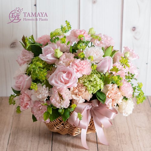 玉屋 TAMAYA Flowers & Plants 微笑粉典雅花籃