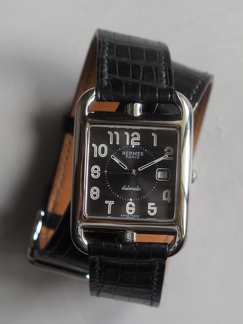 HERMÈS Cape Cod Double Tour Watch エルメス ケープコッド ドゥブルトゥール ウォッチ ヴィンテージ - 女錶 - 真皮 銀色