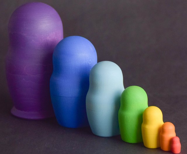 grimm's rainbow matryoshka nesting dolls