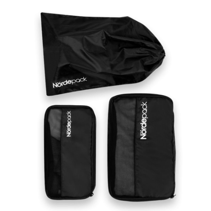 【旅遊必備】Packing Cube 旅行配件套組 - 化妝袋/收納袋 - 尼龍 黑色