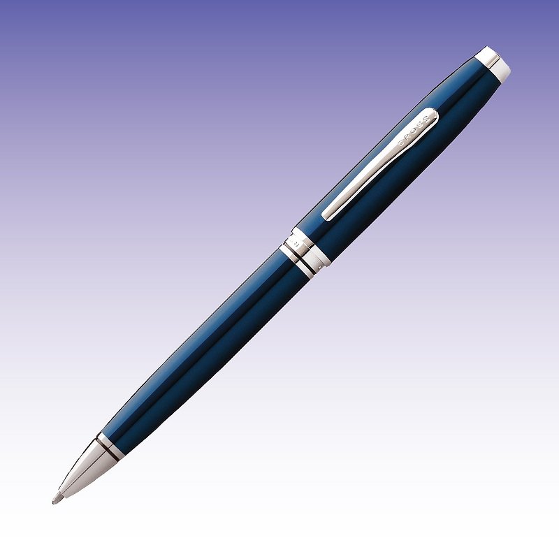CROSS Coventry高雲藍亮漆白夾原子筆免費刻字  (原廠正貨) - 原子筆 - 其他金屬 藍色