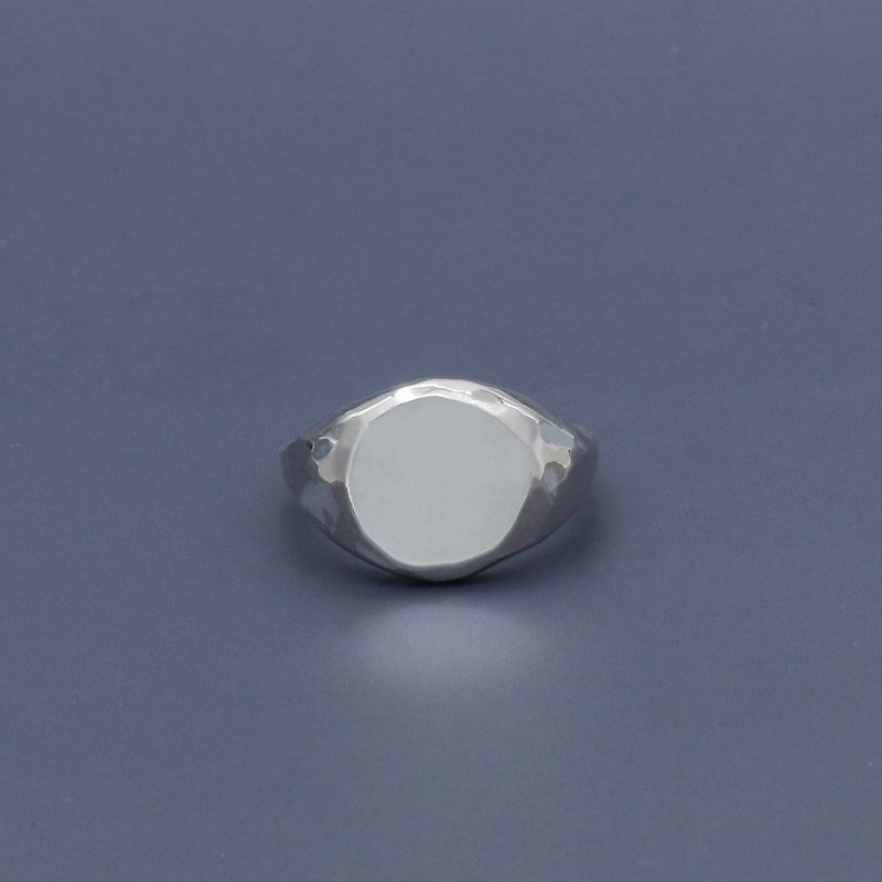 Faceted Signet Ring - General Rings - Other Metals Silver