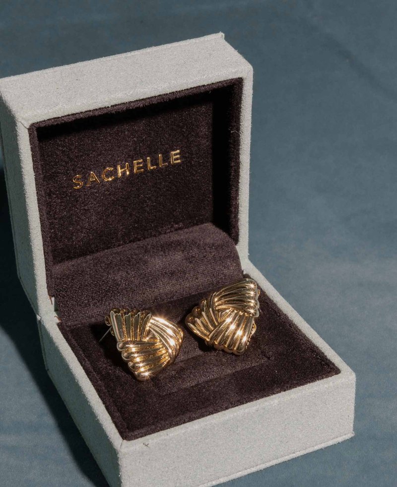 Eleanor Braid Gold Chunky Earrings | Vintage Collection by Sachelle Collective - Earrings & Clip-ons - Precious Metals Gold