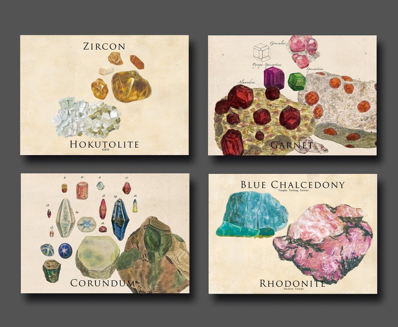 Mineral postcard set - Cards & Postcards - Paper Multicolor