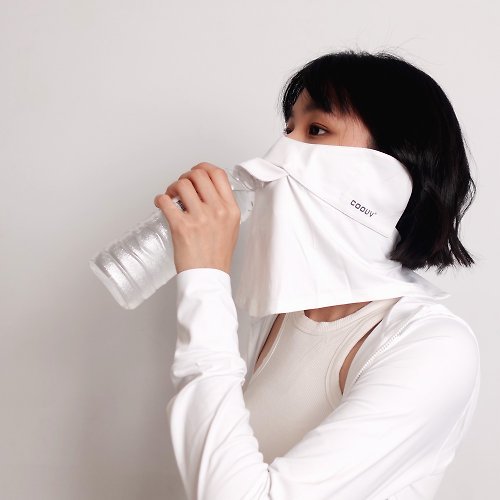 日本MEGA 【MEGA COOUV】防曬冰感有氧喝水口罩-扣子款 UV-509