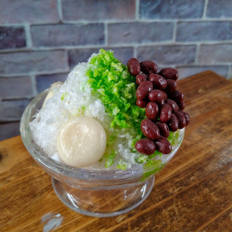 抹茶紅豆剉冰 擺飾 名片夾 - 擺飾/家飾品 - 黏土 綠色