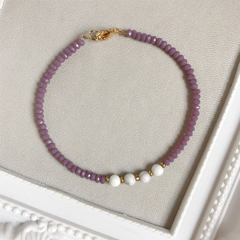 Temperament Purple White • White Turquoise • Bracelet Bracelet • Gifts [Spot Clearance] - Bracelets - Gemstone Purple