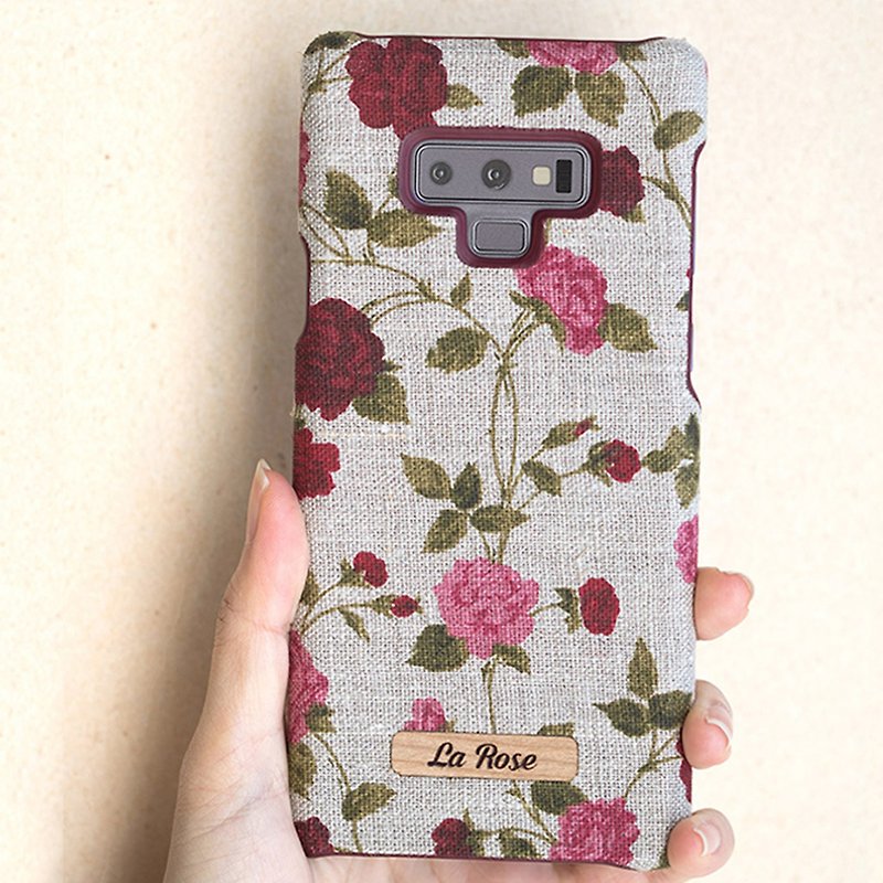 La Rose French Floral Pattern of STOF Gorgeous Feminine Fabric iPhone Case - อุปกรณ์เสริมอื่น ๆ - ผ้าฝ้าย/ผ้าลินิน สีแดง