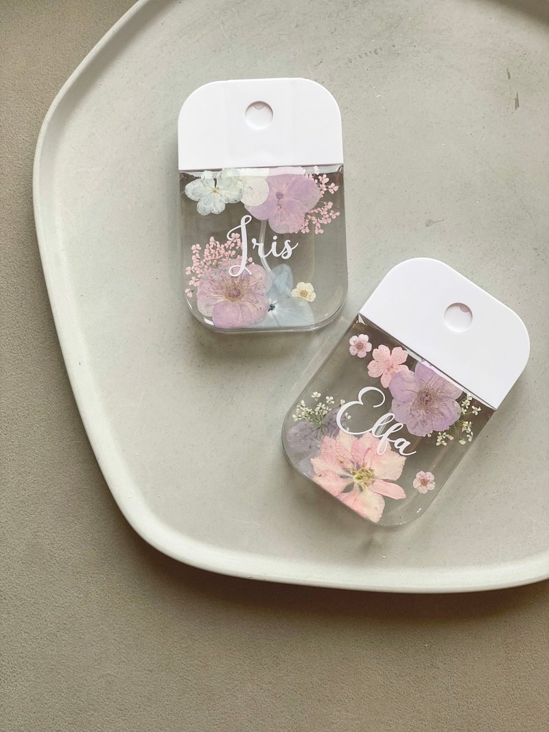 【DIY押花噴霧瓶－粉色款】自訂名字 客製化 消毒瓶 防疫用品 - 居家收納/收納盒/儲物盒 - 塑膠 