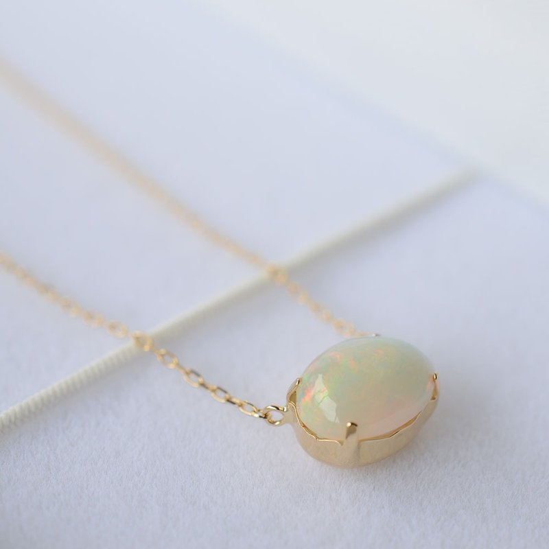 Opal Necklace K18YG - Necklaces - Diamond 