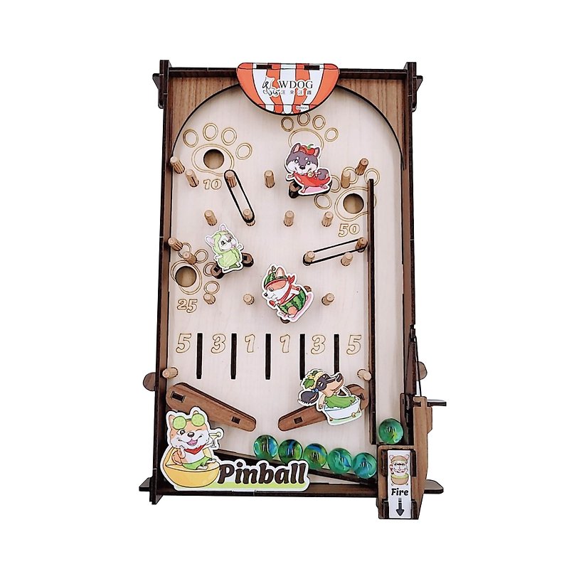 [Buy A and get B] Wanglaiwangqu handmade pinball machine│Free Wanglaiwangqu sliding lid storage box (random style) - Wood, Bamboo & Paper - Wood Brown