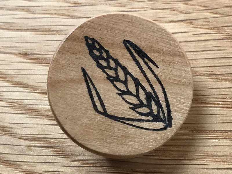 Barley brooch of wheat - Brooches - Wood 