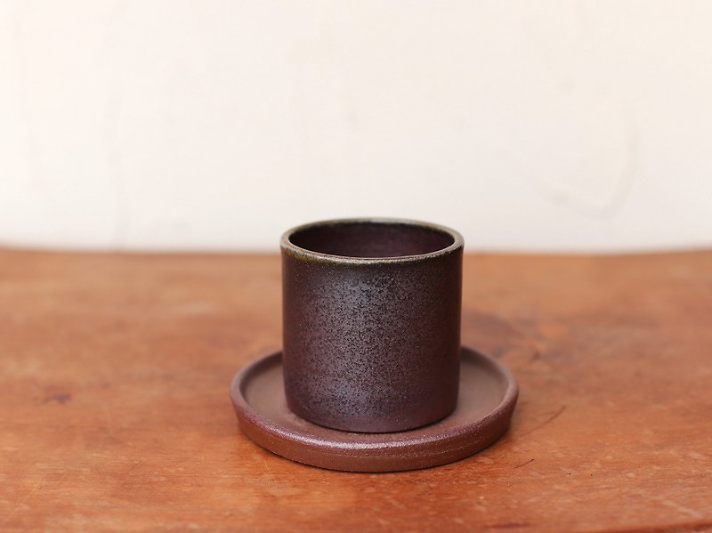 Bizen pottery mini flowerpot (with saucer) u-045