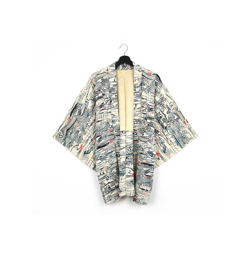 Back to Green-Japan brings back Yuki Street View/vintage kimono - เสื้อแจ็คเก็ต - ผ้าไหม 