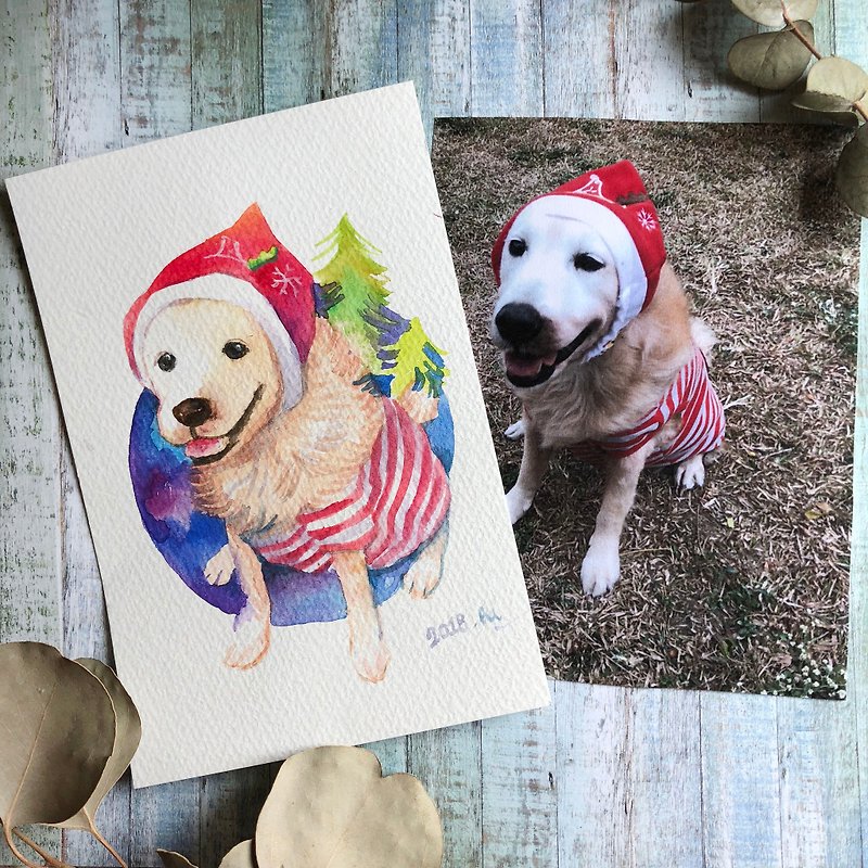 Customized illustration pet watercolor - Cards & Postcards - Paper White