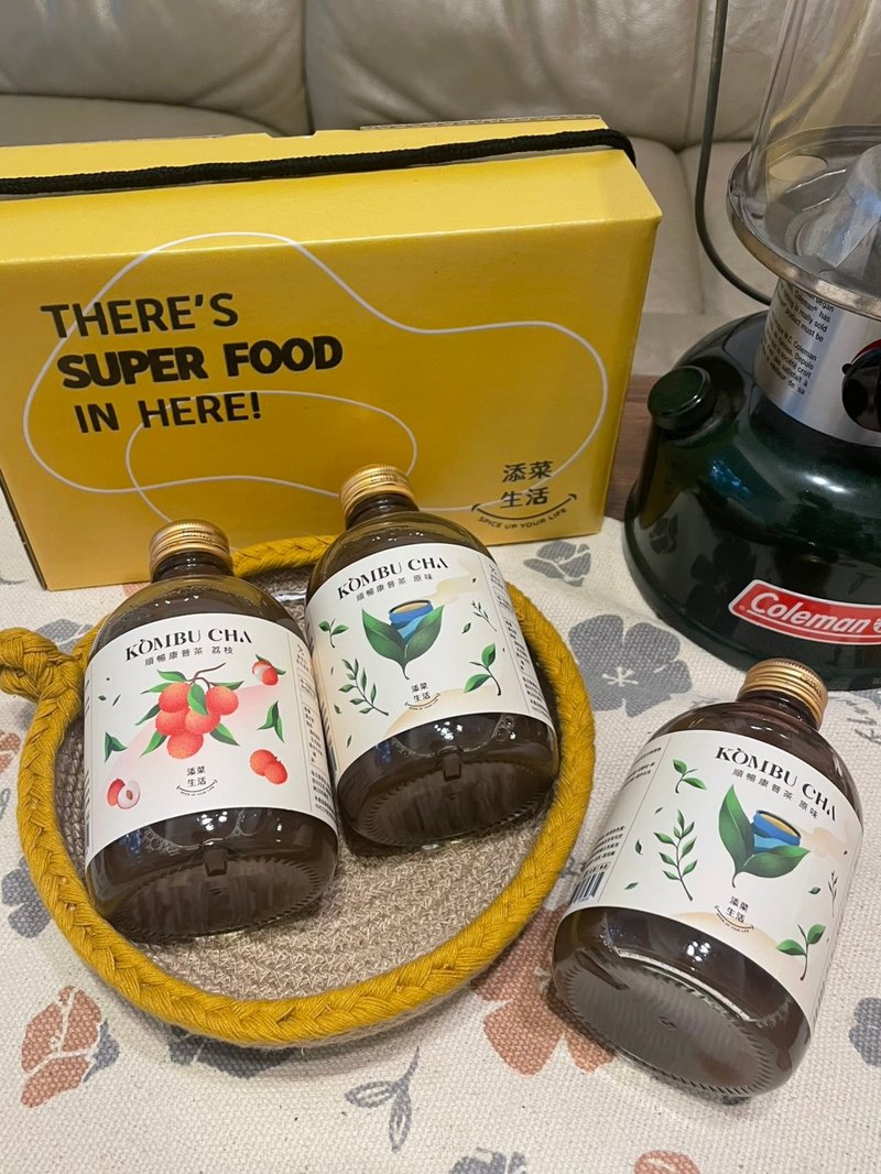 mydishes Gut Health Kombucha 300ml/bottle / 3-Bottle Gift Set (Lychee, Original) - 健康食品・サプリメント - 食材 