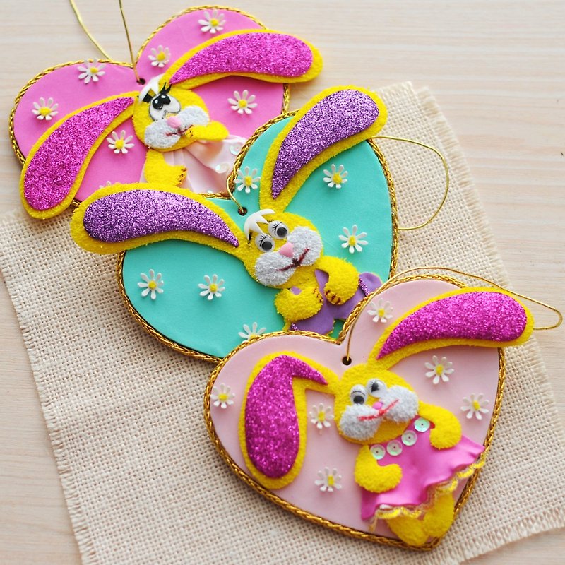 Lucky rabbit for nursery wall decor. Year Rabbit  decoration. Cute bunny Easter - Wall Décor - Other Materials Multicolor