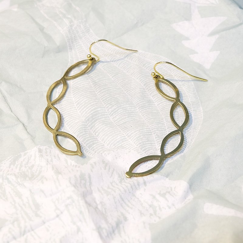 Abstract 01 brass earrings