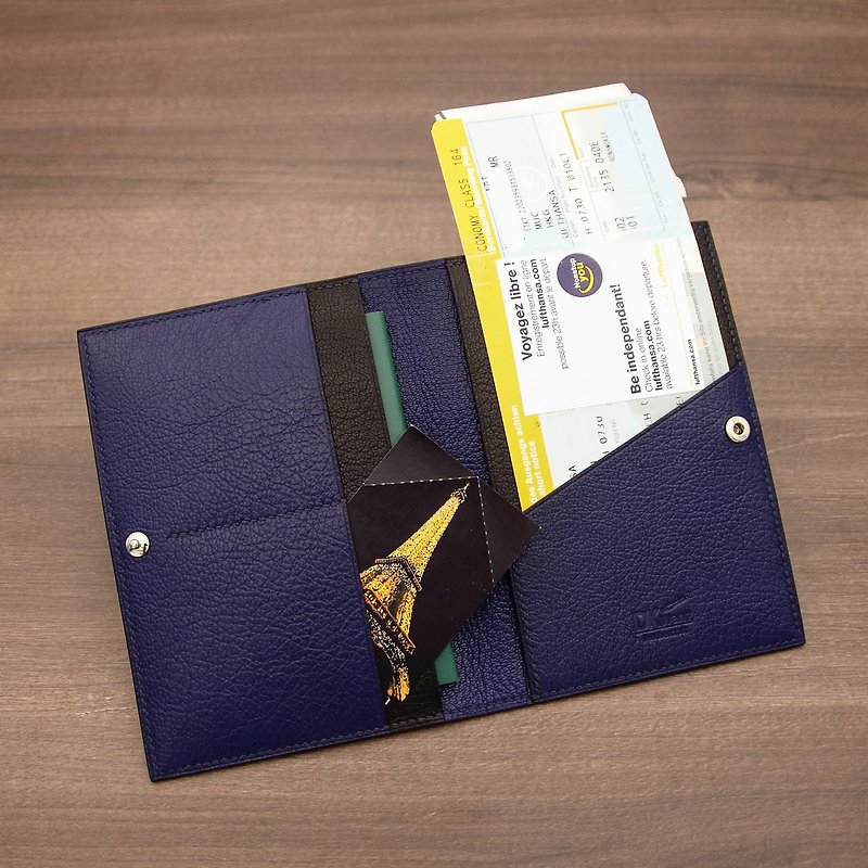 Passport Holder - ที่เก็บพาสปอร์ต - หนังแท้ สีน้ำเงิน