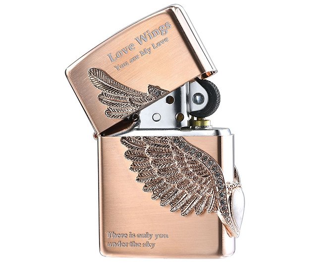 ZIPPO Official Flagship Store] Wings of Love (Rose Gold) Windproof 