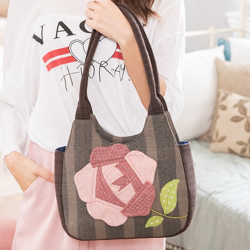 Rose Shoulder Bag【710396】 - กระเป๋าแมสเซนเจอร์ - ผ้าฝ้าย/ผ้าลินิน หลากหลายสี