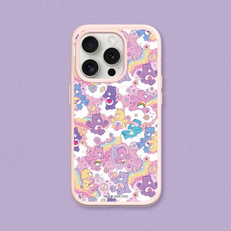 SolidSuit anti-fall back cover phone case∣Care Bears/Pink Purple Paradise for iPhone - Phone Cases - Plastic Multicolor