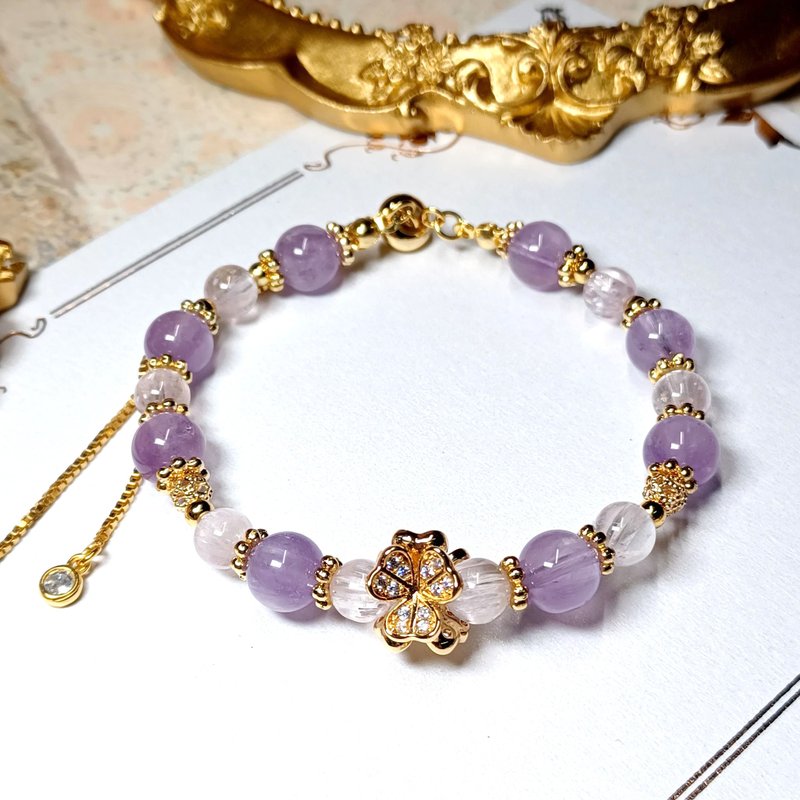 [Lavender Amethyst 05] Lavender Amethyst Purple Lihui Natural Crystal Bracelet Bracelet DIY Bracelet - สร้อยข้อมือ - เครื่องเพชรพลอย สีม่วง