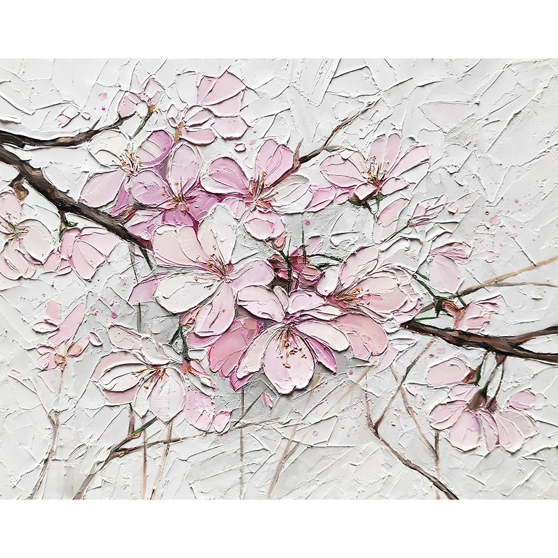 Sakura painting cherry blossom art hand-painted original painting oil painting - Posters - Other Materials White
