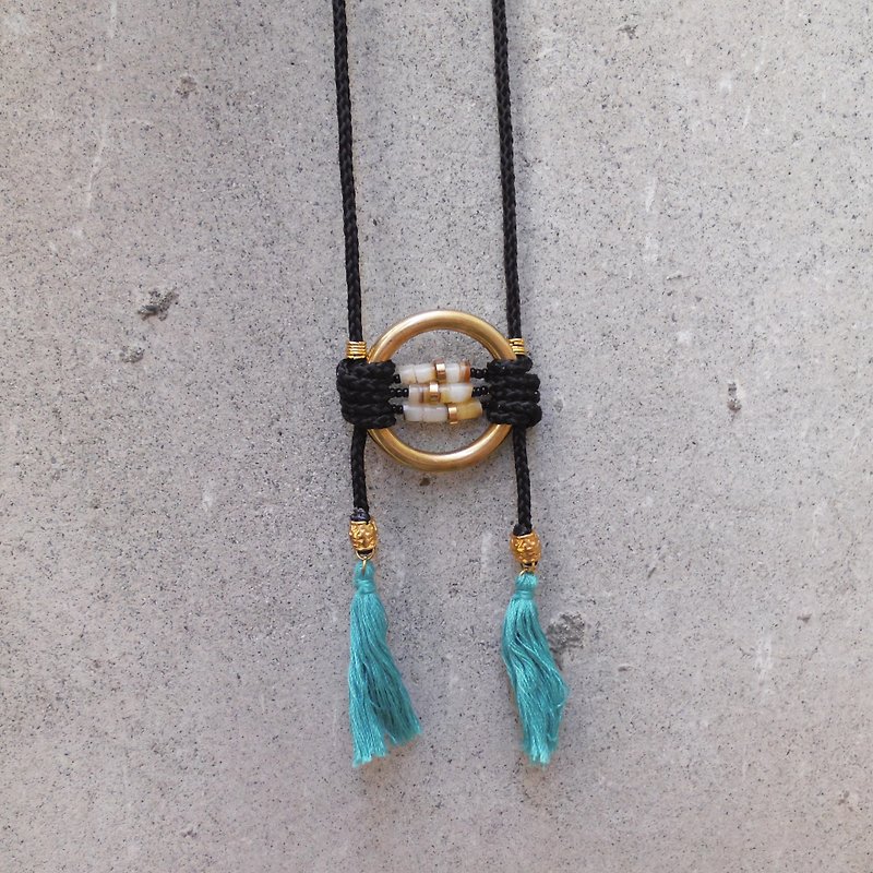 Libra - braid long necklace - Necklaces - Waterproof Material Black