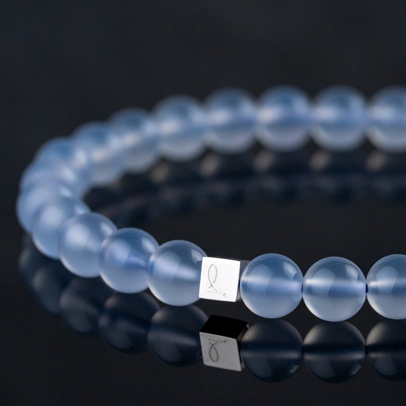 Translucent Blue Chalcedony | Natural Energy Bracelet | 6.5-7.5mm - Bracelets - Crystal Blue